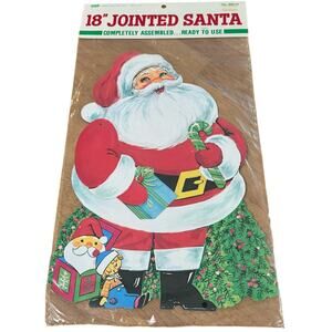 Vintage Eureka 18" Jointed Santa Claus Paper Cutout Posable Holiday Classroom